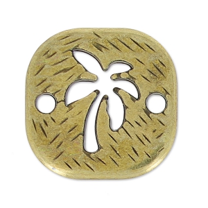 Spacer  palm 2  holes 18 mm bronze x1