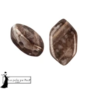 Paros® Glass Beads by Puca® 7x4 mm - Silver Foil Maroon x10g