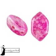 Paros® Glass Beads by Puca® 7x4 mm - Silver Foil Fuchsia Pink x10g