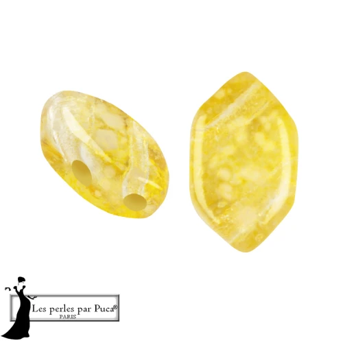 Paros® Glass Beads by Puca® 7x4 mm - Silver Foil Topaz x10g