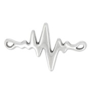 Spacer cardiogramme 2 holes 34x22 mm Antique Silver Plating x1