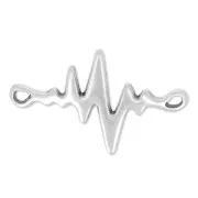 Spacer cardiogramme 2 holes 34x22 mm Antique Silver Plating x1