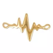 Spacer cardiogramme 2 holes 34x22 mm fine Gold plated x1