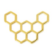 Spacer honeycomb 40x28 mm fine Gold plated x1
