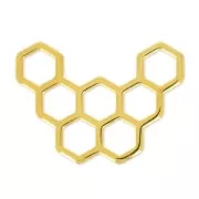Spacer honeycomb 40x28 mm fine Gold plated x1
