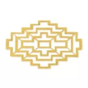 Spacer geometric openwork 46x29 mm fine Gold plated satiné x1