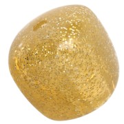 Irregular 16x17 mm cube-shaped beads made of clear acrylic - Gold x10