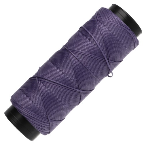 Waxed polyester flat cord - Slam Cord for micro macramé, 0.8 mm - Purple, 100 m
