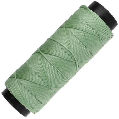 Waxed polyester flat cord - Slam Cord for micro macramé, 0.8 mm - Aqua Green, 100 m