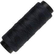 Waxed polyester flat cord - Slam Cord for micro macramé, 0.8 mm - Navy blue, 100 m