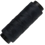 Waxed polyester flat cord - Slam Cord for micro macramé, 0.8 mm - Navy blue, 100 m