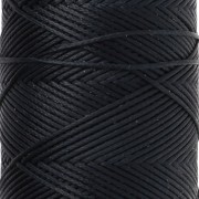 Waxed polyester flat cord - Slam Cord for micro macramé, 0.8 mm - Navy blue, 100 m