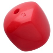 Irregular 16x17 mm cube-shaped beads made of opaque acrylic - Red x10