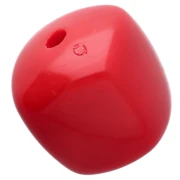 Irregular 16x17 mm cube-shaped beads made of opaque acrylic - Red x10