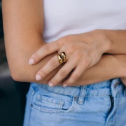 Wide Open Ring - Size 54 - Gold-Plated 304 Stainless Steel x1