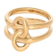 Interlocking Double Ring Ring - Size 53 - Gold-Plated 304 Stainless Steel x1