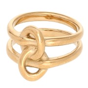 18 carats gold - Interlocking Double Ring - Size 57 - Gold-Plated 304 Stainless Steel x1 Interlocking Double Ring - Size 57 - Gold-Plated 304 Stainless Steel x1