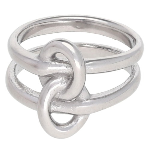 Interlocking Double-Ring Ring - Size 57 - 304 Stainless Steel x1