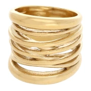 Wide Multi-Ring-Style Ring - Size 57 - Gold-Plated 304 Stainless Steel x1