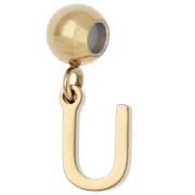 U - 5 mm bead with U-shaped charm - Gold-plated 304 stainless steel x1 5 mm bead with U-shaped charm - Gold-plated 304 stainless steel x1