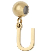 5 mm bead with U-shaped charm - Gold-plated 304 stainless steel x1