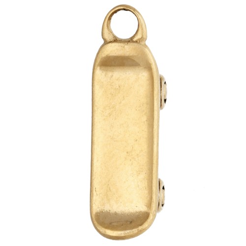17x5 mm Skateboard Charm - Gold-Plated 316 Stainless Steel x1