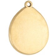 Irregular oval pendant, 21x16 mm, panther pattern - Gold-plated 316 stainless steel x1