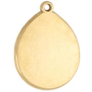 Irregular oval pendant, 21x16 mm, panther pattern - Gold-plated 316 stainless steel x1