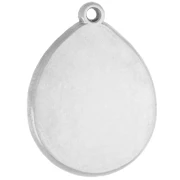 Irregular oval pendant, 21x16 mm, panther pattern - 316 stainless steel x1