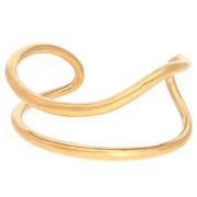 Irregular Double Bangle, 33x170 mm - Large Wrist - Gold-Plated 304 Stainless Steel x1