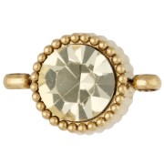 Yellow - 8 mm Round Spacer with Glass Cabochon - Gold-Plated 304 Stainless Steel - Yellow x1 8 mm Round Spacer with Glass Cabochon - Gold-Plated 304 Stainless Steel - Yellow x1