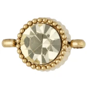 8 mm Round Spacer with Glass Cabochon - Gold-Plated 304 Stainless Steel - Yellow x1