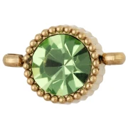 8 mm round spacer with glass cabochon - Gold-plated 304 stainless steel - Light green