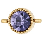 8 mm Round Spacer with Glass Cabochon - Gold-Plated 304 Stainless Steel - Lilac x1