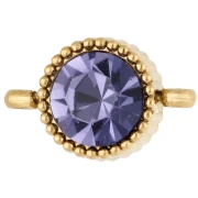 8 mm Round Spacer with Glass Cabochon - Gold-Plated 304 Stainless Steel - Lilac x1