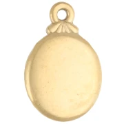 Oval charm, 16.5 x 11 mm, with a nautical pattern and rhinestones—Gold-plated 304 stainless steel x1
