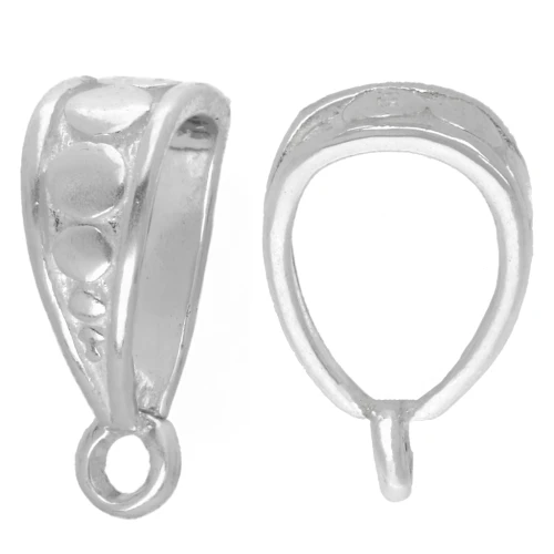 Round pattern pendant clasp 11 mm - 925 Sterling Silver x1