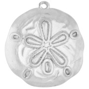 Irregular Sand Dollar Pendant, 25.5 mm - 304 Stainless Steel x1