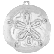 Irregular Sand Dollar Pendant, 25.5 mm - 304 Stainless Steel x1