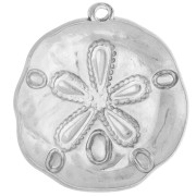 Irregular Sand Dollar Pendant, 25.5 mm - 304 Stainless Steel x1