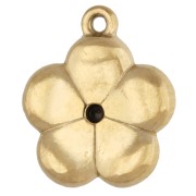9.5 mm flower charm with rhinestones - Gold-plated 304 stainless steel x1