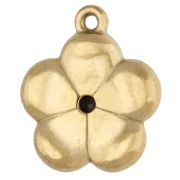 9.5 mm flower charm with rhinestones - Gold-plated 304 stainless steel x1