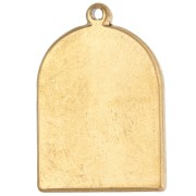 21x14 mm arch-shaped pendant with Ex-voto pattern and epoxy resin - Gold-plated 304 stainless steel - Brown