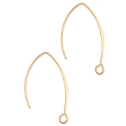 26 mm Ear Hooks - 304 Stainless Steel, Gold-Plated x2