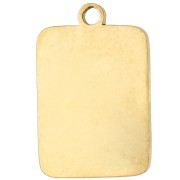 Rectangular Charm, 16.5 x 11 mm - Ciao Bella - Gold-Plated 316L Stainless Steel - Red - Pink