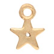 Mini Star Charm with Zirconia, 6x4.5mm - Fine gold plated - Crystal x1