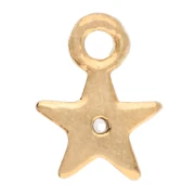 Mini Star Charm with Zirconia, 6x4.5mm - Fine gold plated - Crystal x1