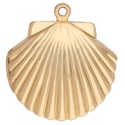 Shell-shaped photo pendant, 22x24 mm - Fine gold plated x1|raw }}
