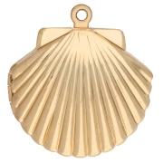 Shell-shaped photo pendant, 22x24 mm - Fine gold plated x1