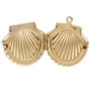 Shell-shaped photo pendant, 22x24 mm - Fine gold plated x1